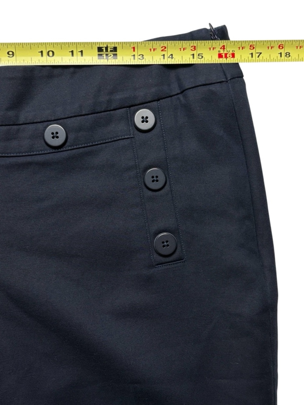 CAbi Mariner Trouser Navy Blue Sailor Button Flare Pants • Size 8 • 5077R • $129 - Picture 5 of 10
